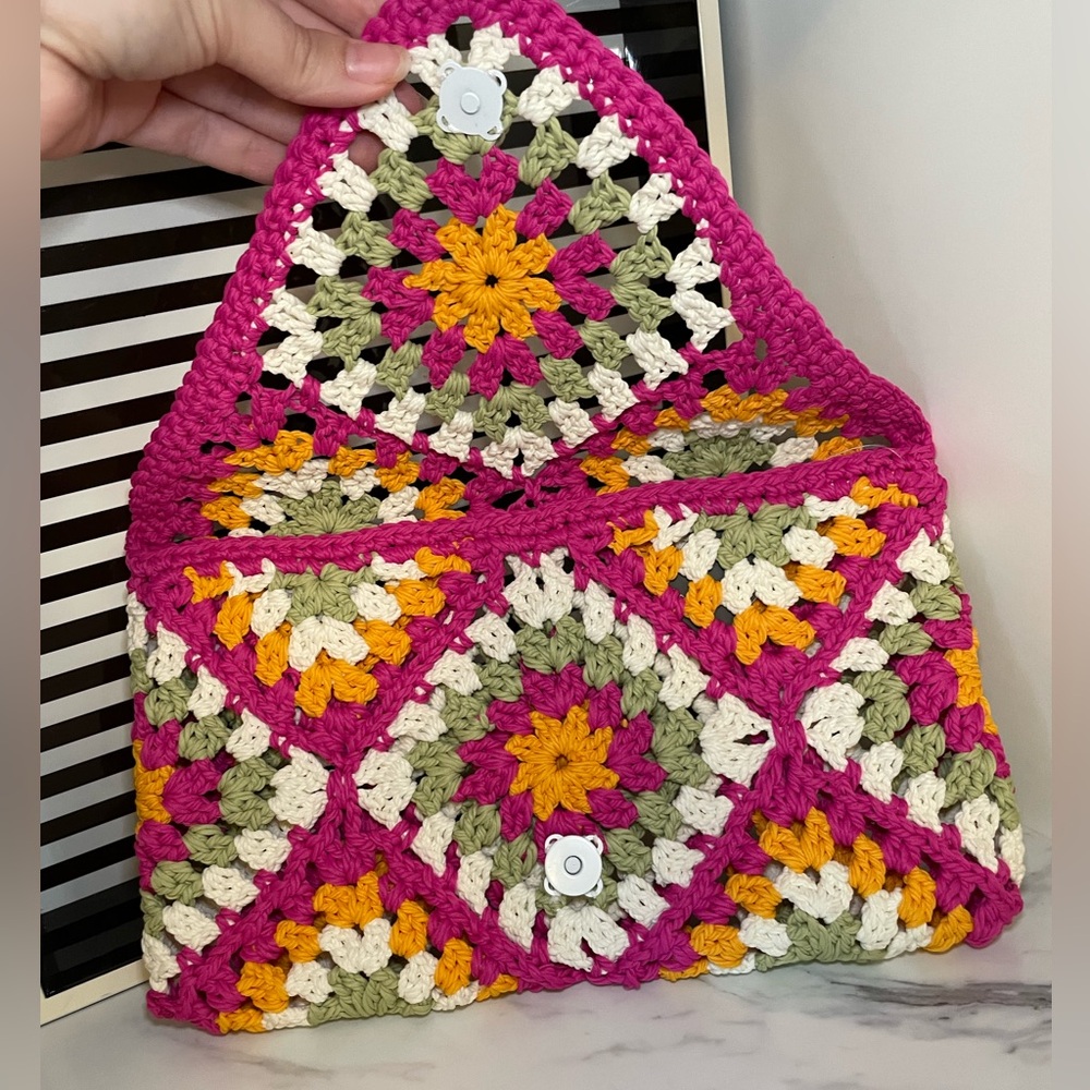 Bright Colorful Crochet Clutch - Picture 4 of 11